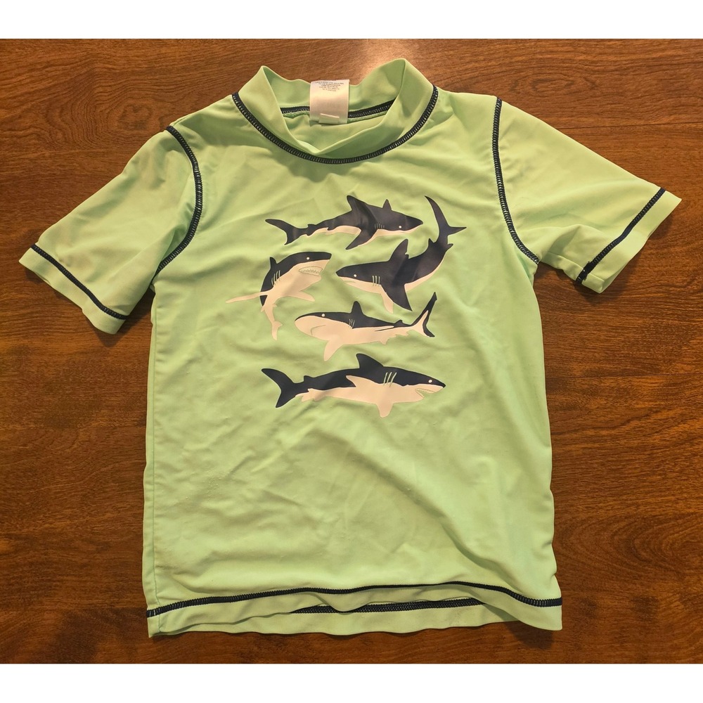 Carters Boys Mint Green Shark Graphic Rash Guard Swim Shirt Size 4T SC117819-CT